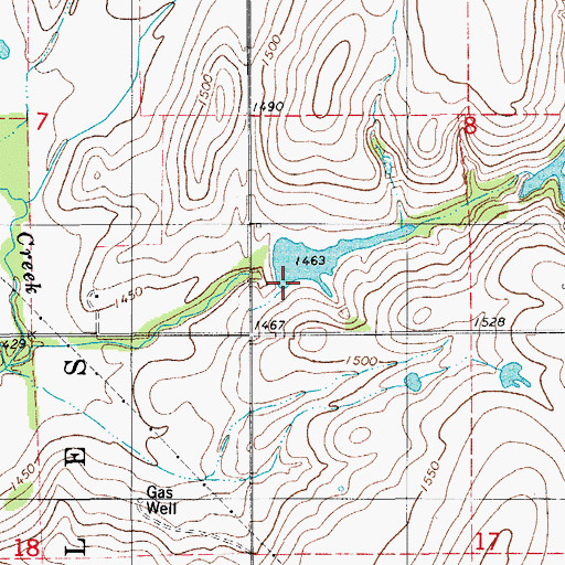 Topographic Map of Oknoname 051013 Dam, OK