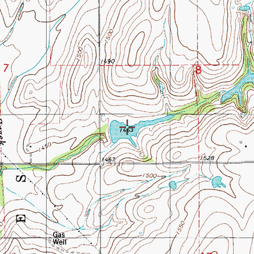 Topographic Map of Oknoname 015013 Reservoir, OK