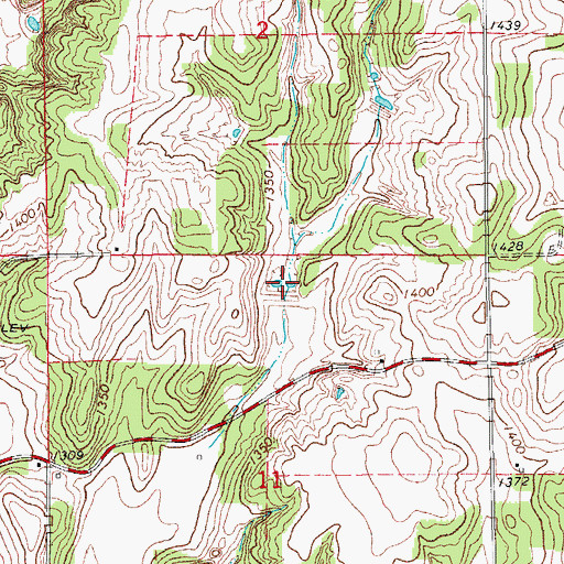 Topographic Map of Oknoname 015017 Dam, OK