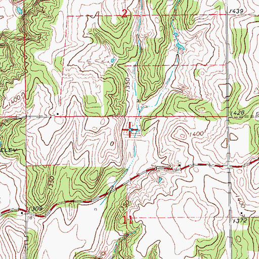 Topographic Map of Oknoname 015017 Reservoir, OK
