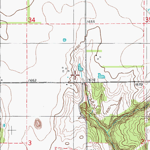Topographic Map of Oknoname 015020 Dam, OK