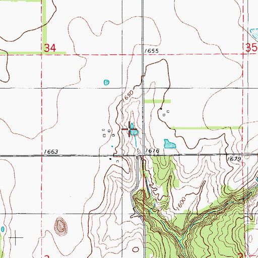 Topographic Map of Oknoname 015020 Reservoir, OK