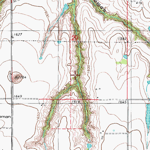 Topographic Map of Oknoname 015021 Dam, OK