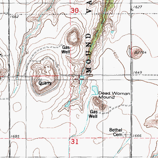 Topographic Map of Oknoname 015022 Reservoir, OK