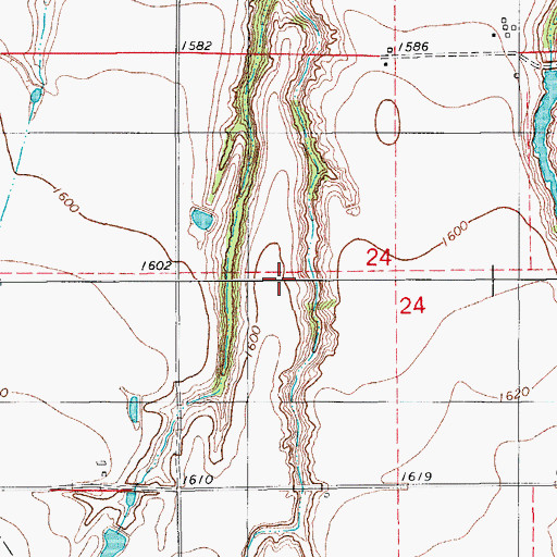 Topographic Map of Oknoname 015023 Dam, OK