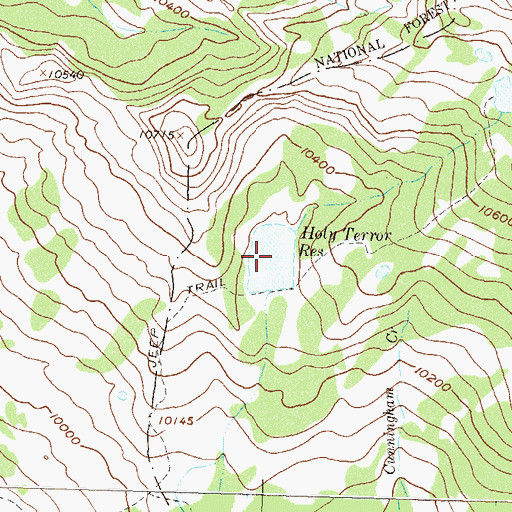 Topographic Map of Holy Terror Reservoir, CO
