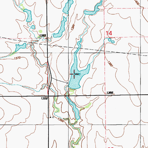 Topographic Map of Oknoname 015026 Dam, OK