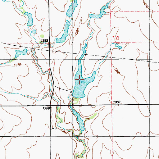 Topographic Map of Oknoname 015026 Reservoir, OK