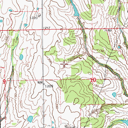 Topographic Map of Oklahoma School Land Comm. Dam, OK