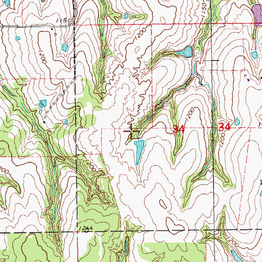Topographic Map of Ken Dannels Dam, OK