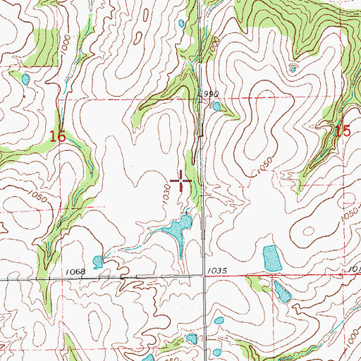 Topographic Map of Gallup Ranch Reservoir, OK