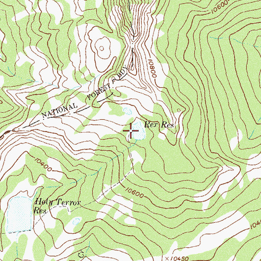 Topographic Map of Rex Reservoir, CO