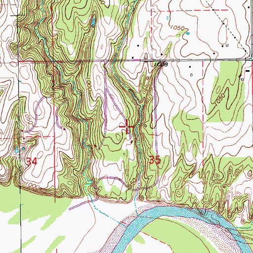 Topographic Map of Taylor Mitchell 1 Dam, OK