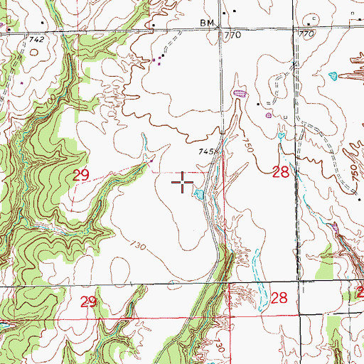 Topographic Map of H T Hicks 1 Dam, OK