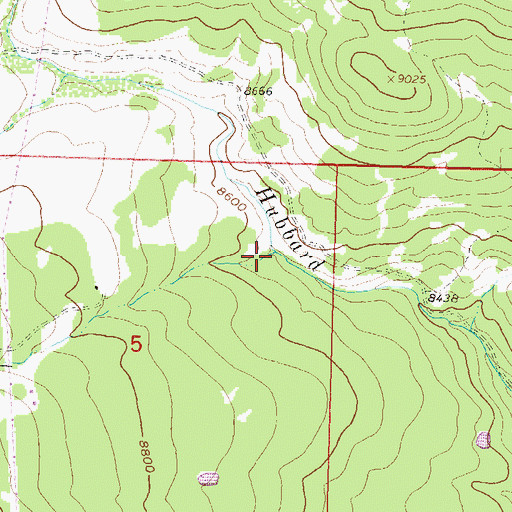 Topographic Map of West Hubbard Creek, CO