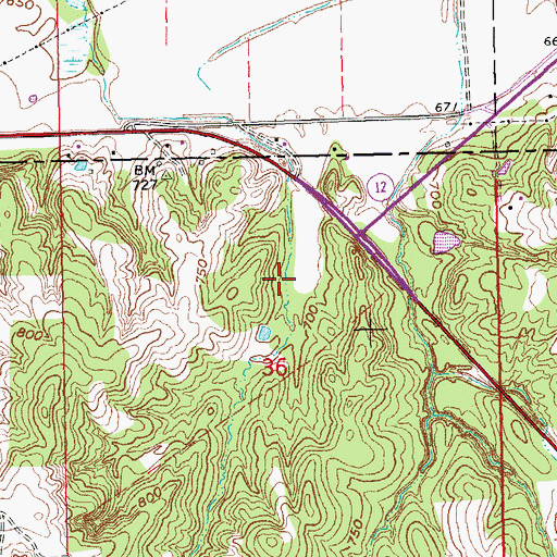 Topographic Map of W M Chapman Dam, OK