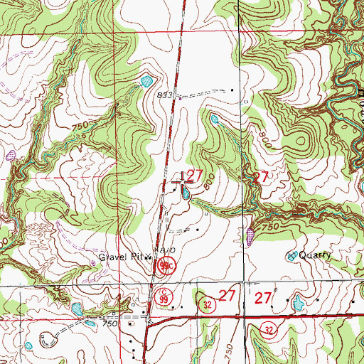 Topographic Map of Milford Clement Dam, OK