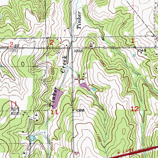 Topographic Map of Pate Lake Dam, OK