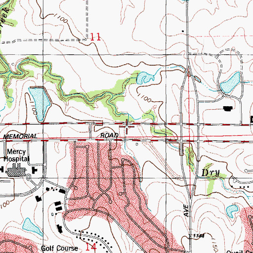 Topographic Map of Roy Brown Dam, OK