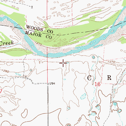 Topographic Map of Gard Lake Dam, OK