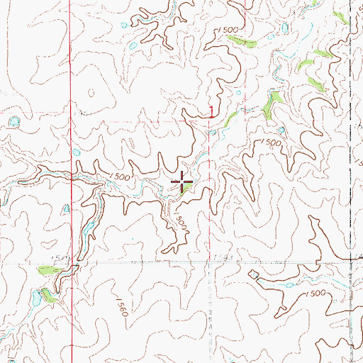 Topographic Map of Kusch Lake Dam, OK