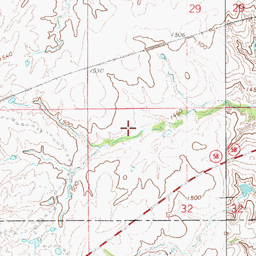 Topographic Map of Wahl Lake, OK