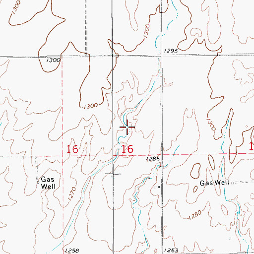 Topographic Map of Ewing Lake Dam, OK