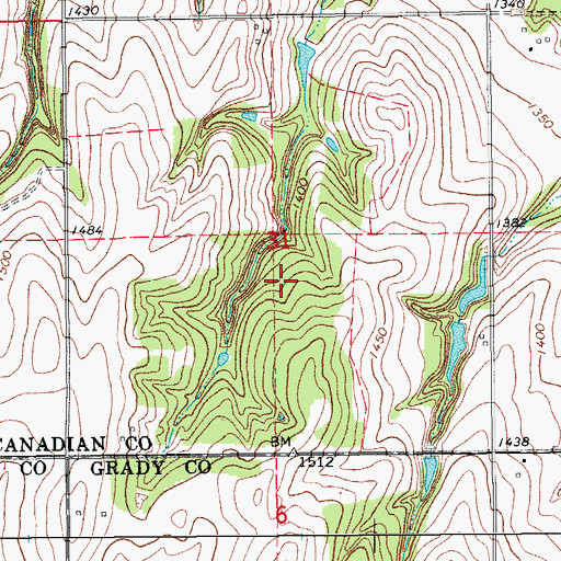 Topographic Map of Dave Richardson Number 1 Reservoir, OK