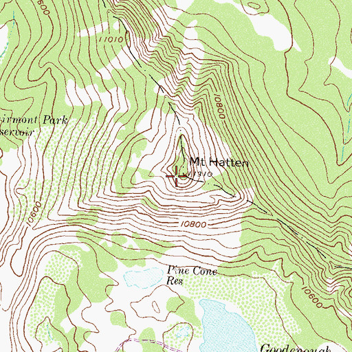 Topographic Map of Mount Hatten, CO