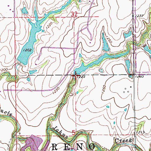 Topographic Map of M L McLain Dam, OK