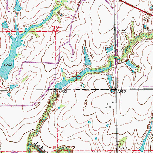 Topographic Map of M L McLain Reservoir, OK