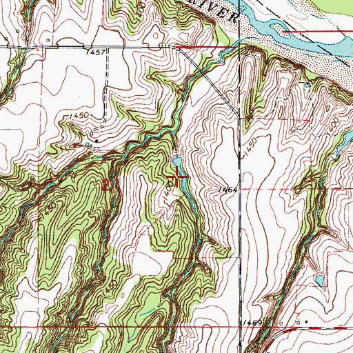 Topographic Map of Eugene Powers Reservoir, OK