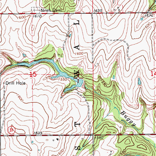 Topographic Map of Charles Freeman Number 1 Dam, OK