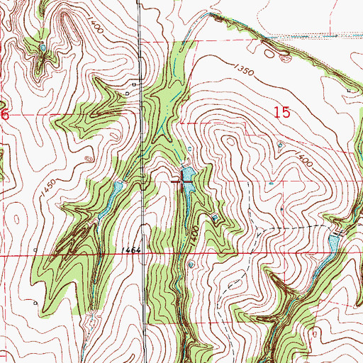 Topographic Map of Frenchie Hickman Number 1 Reservoir, OK