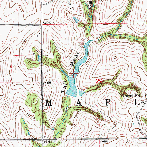 Topographic Map of Chester Chiles Reservoir, OK