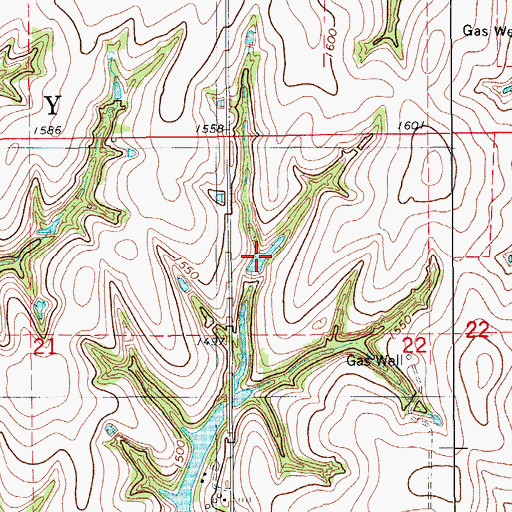 Topographic Map of Garland Brooks Reservoir, OK