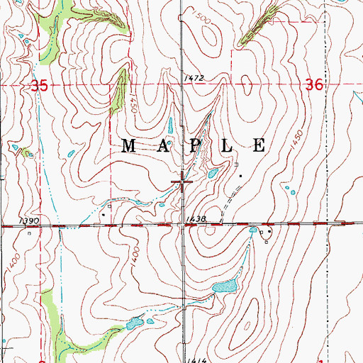 Topographic Map of Wayne Reuter Dam, OK