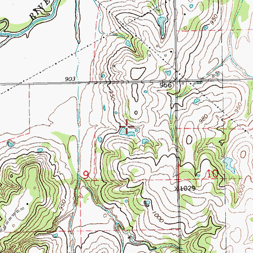 Topographic Map of Audrey Crown Reservoir, OK