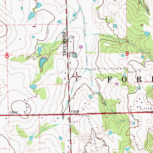 Topographic Map of Orvile Johnson Dam, OK