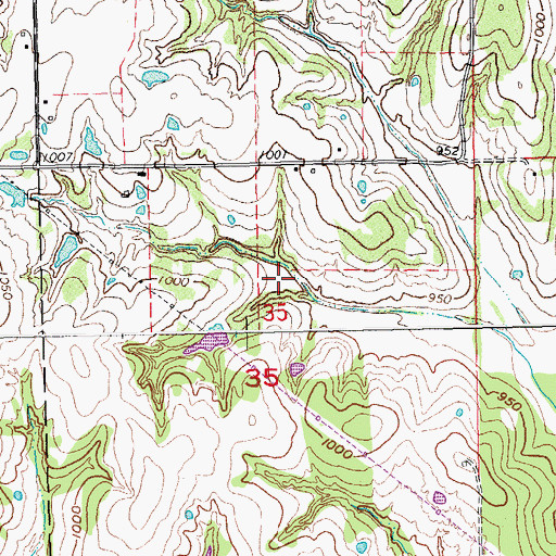 Topographic Map of Glen Nix Dam, OK