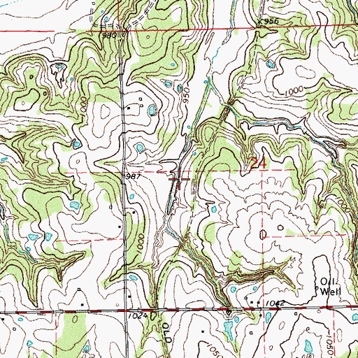 Topographic Map of Jesse McGaha Reservoir, OK