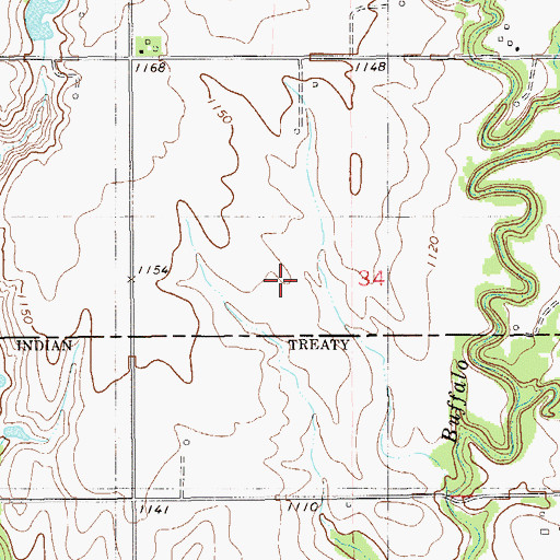 Topographic Map of Oknoname 04701 Reservoir, OK