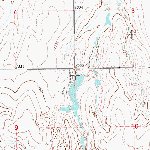 Topographic Map of Oknoname 047010 Dam, OK