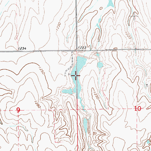 Topographic Map of Oknoname 047010 Reservoir, OK