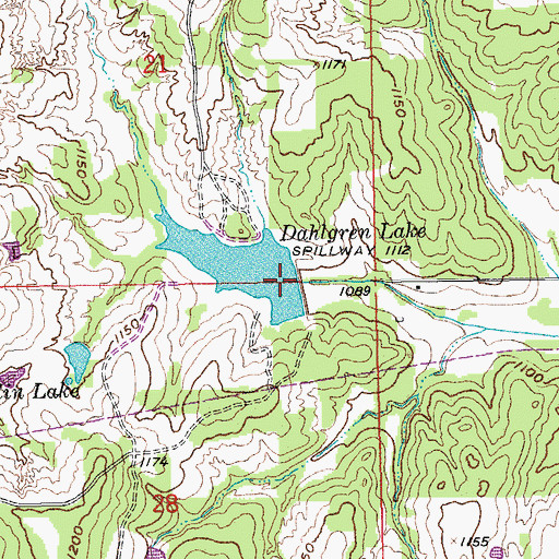 Topographic Map of Dahlgrin Lake Dam, OK