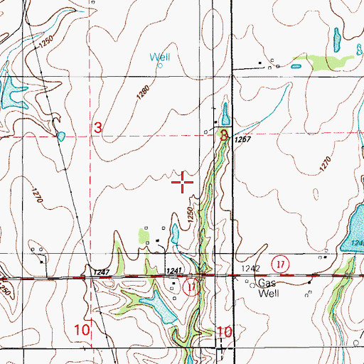 Topographic Map of Cleuts White Dam, OK