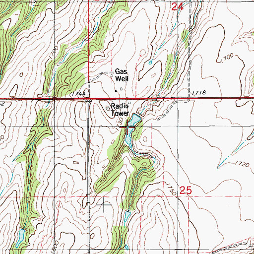 Topographic Map of Scott Dam, OK