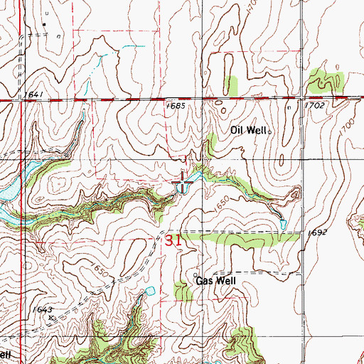 Topographic Map of Groendyke Pond Number 1, OK