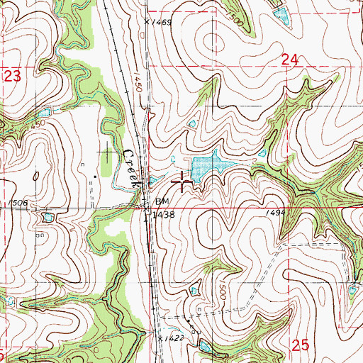 Topographic Map of John Shawyer Dam, OK
