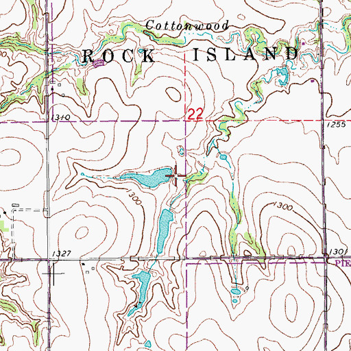 Topographic Map of Oknoname 017200 Dam, OK